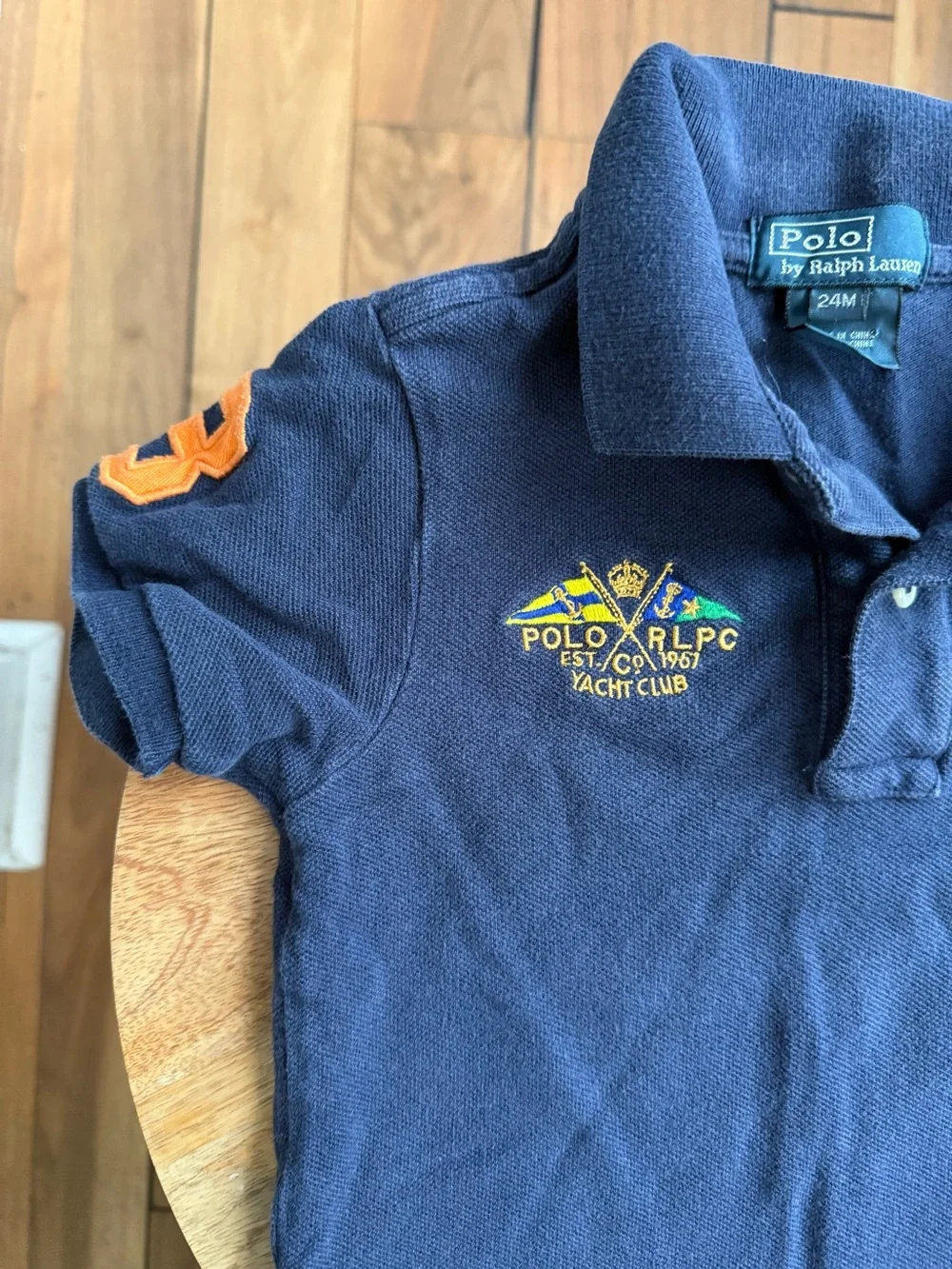 Ralph Lauren Vintage RLPC Yacht Club Navy Polo Shirt boys sz: 24M